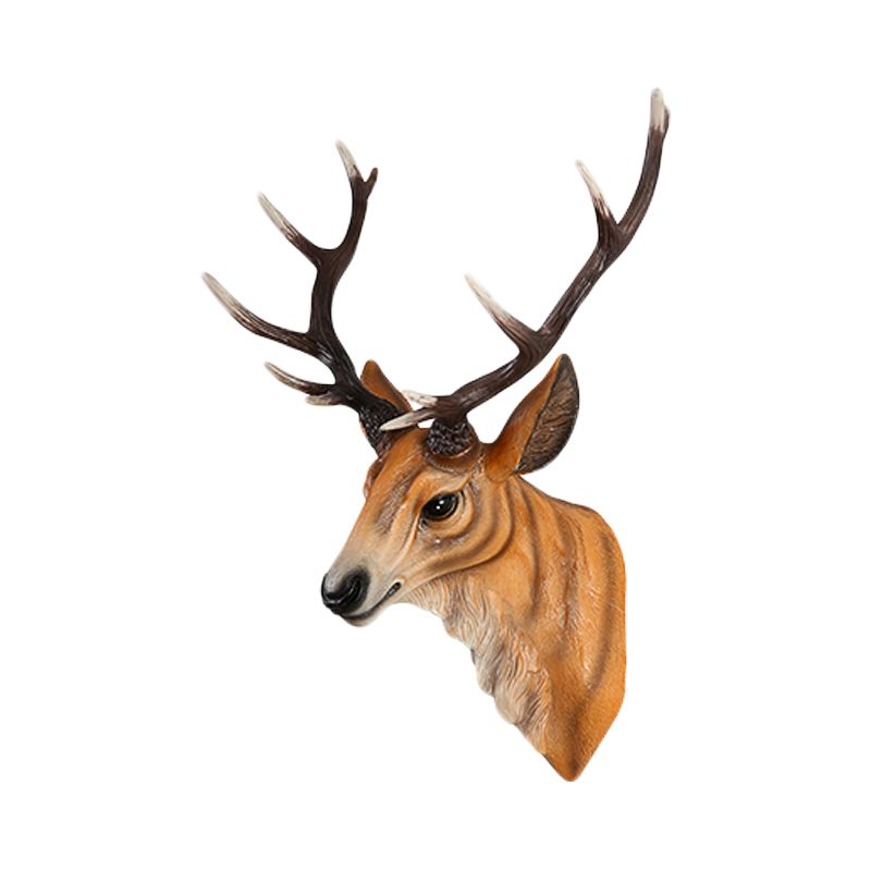 Grey/White/Brown 1 Light Sconce Lamp Traditional Style Resin Deer Shaped Wall Lighting Fixture for Bedroom