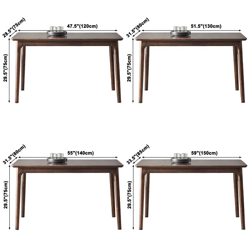 Rectangle Hickory Wooden Dining Table Modern Table in Nature with 4 Legs