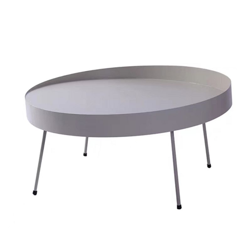 Metal Round Coffee Table Mid-Century Modern 4 Legs Cocktail Table