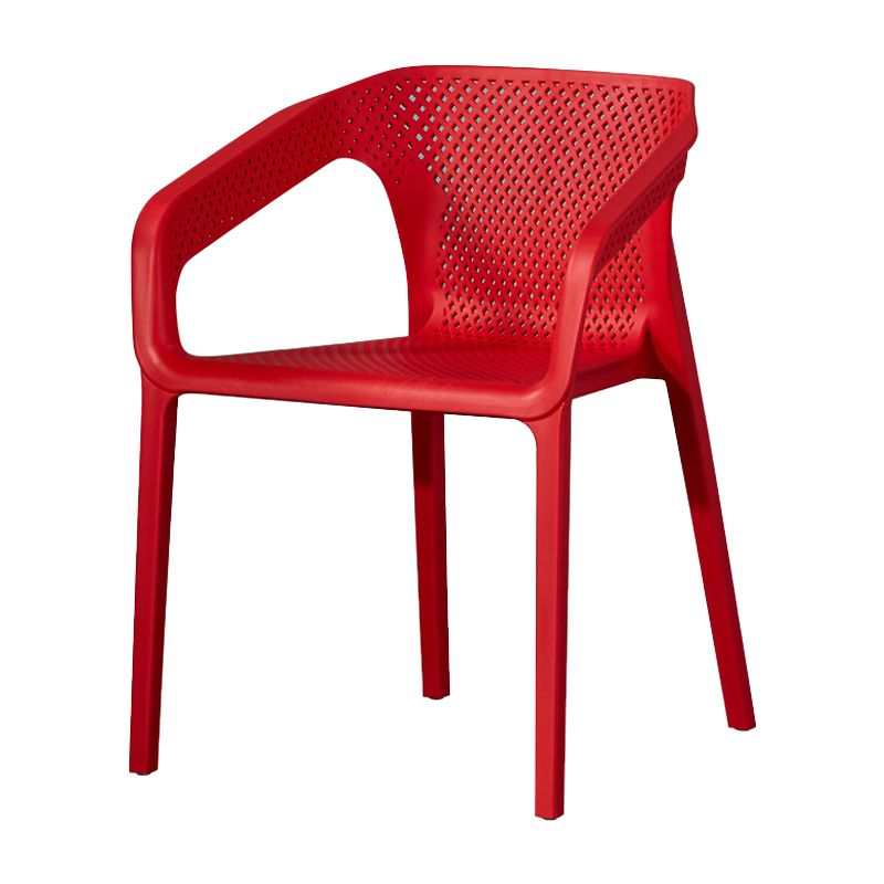 Modern Plastic Kitchen Dining Armchair Solid Back Dining Chair for Home Use
