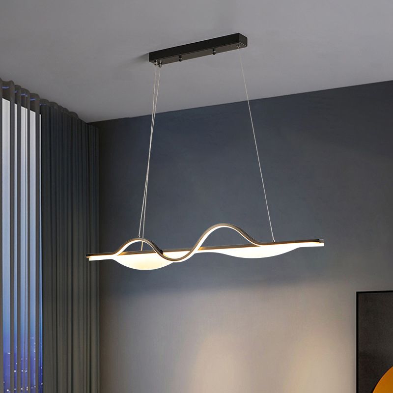 Contemporary LED Ceiling Light Golden/Black Kitchen Island Lighting for Foyer
