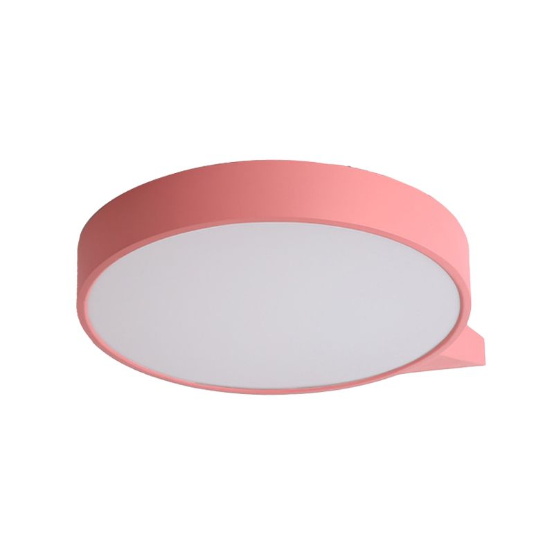 Blu / Pink/Red / Yellow Circolare Flush Lighting con Diffuser Macaron Metallo Soffsh Flush Mount in Secondo Gear, 19,5 "/24.5" W