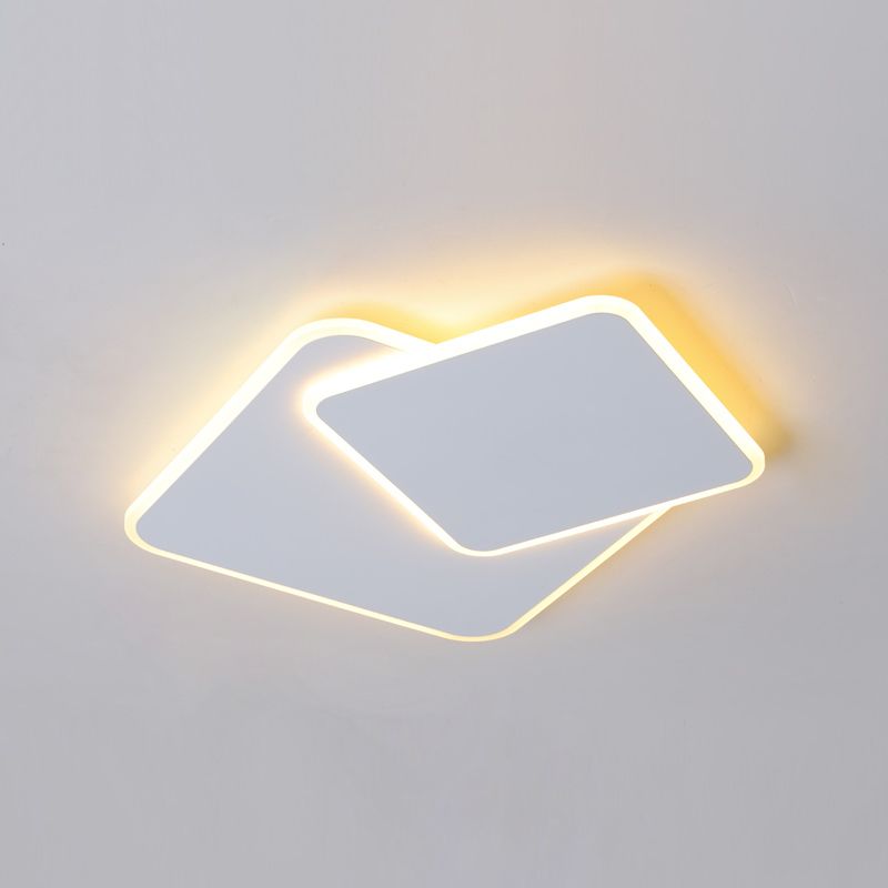 Plafonnier LED carré en métal, style nordique, éclairage d'intérieur, luminaire décoratif de plafond, idéal pour une chambre à coucher