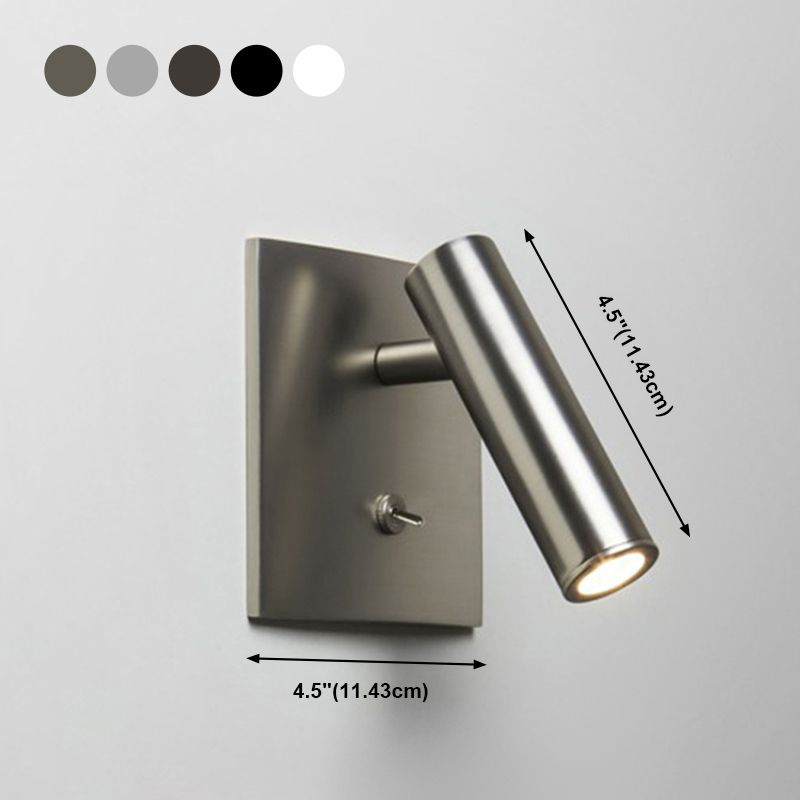 Modern Style Cylinder Wall Mounted Lamp Metal 1 Light Reading Wall Lamp