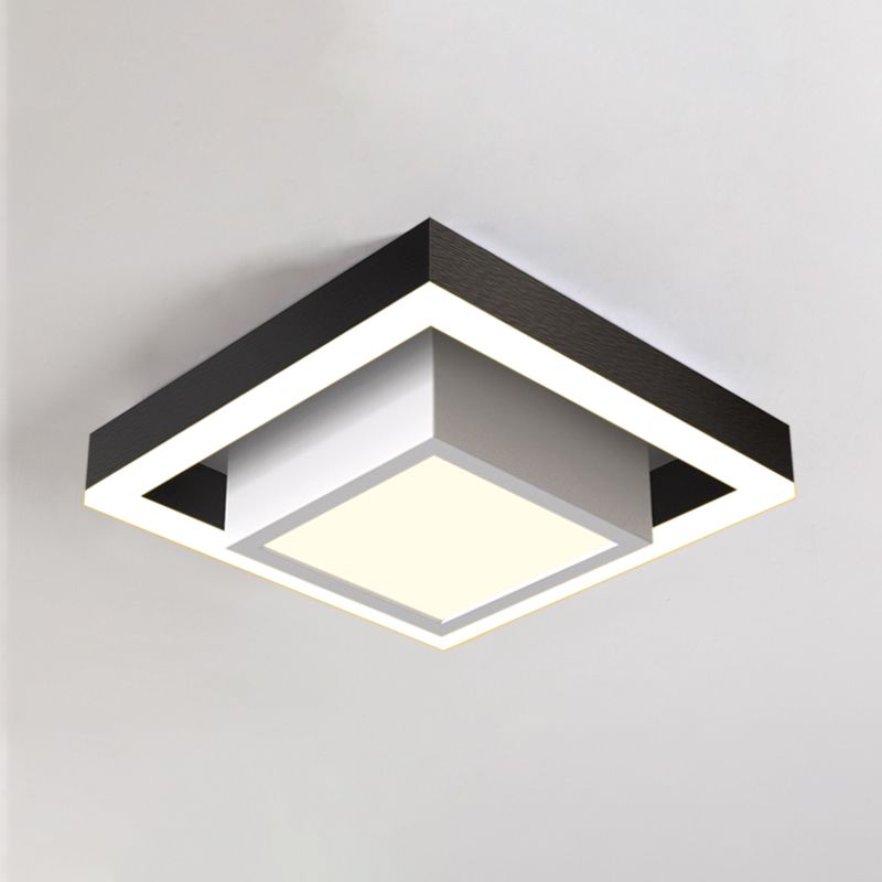 Luz de techo empotrada LED nórdica, accesorio de montaje empotrado pequeño cuadrado doble negro/dorado/café con pantalla acrílica para pasillo