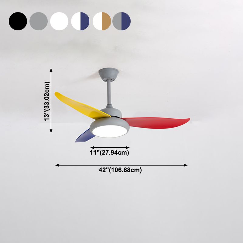 Luz de ventilador redondeo de dormitorio Luz de la sala de estar de metal LED Semi Flush Techo de techo de montaje