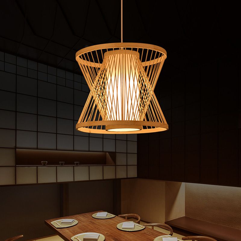 Chinesische Anhänger Beleuchtungskörper Rattan Hanges Licht mit hängenden Kabel für das Restaurant