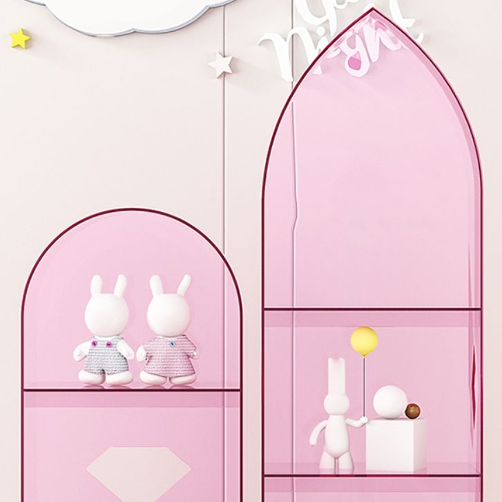 Acrylic Closed Back Bookcase Standard Glam Bookshelf with Shelves