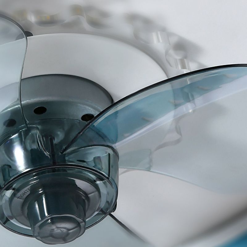 Acrylrunde LED -Spülen -Decken -Deckenventilator Makkaronstil Halbflush -Leuchte für Schlafzimmer