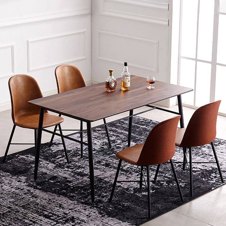 Chaise de style contemporain, chaises d'appoint sans accoudoirs avec pieds en métal pour cuisine