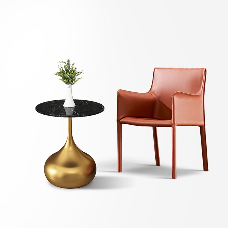 Silla de comedor de metal contemporáneo Comedor Silla individual con respaldo sólido y brazo