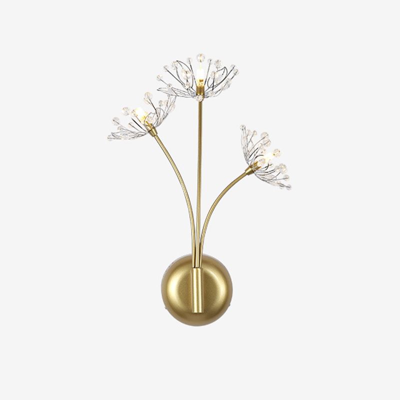 Lampada da parete a parete in metallo moderno nordico a 3 luci per la camera da letto