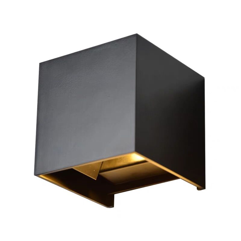 Square Shade Metal Wall Sconce Modern Style 2 Lights Wall Lighting Fixtures
