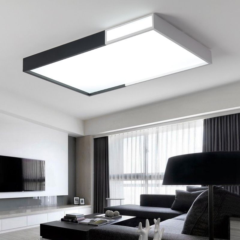 Lámpara de techo rectangular moderna con pantalla acrílica para sala de estar