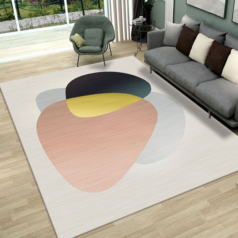 Hellrosa moderner Teppich Color Lump Indoor-Teppich, waschbarer Teppich für die Inneneinrichtung