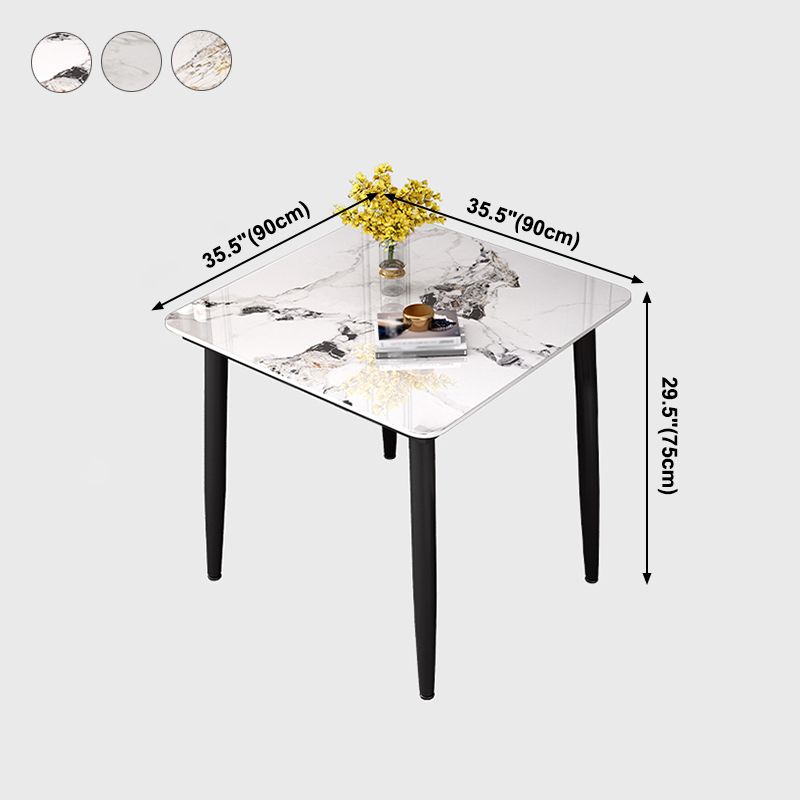 Industrial Square Shape Standard Dining Table Sintered Stone Top Dining Table for Kitchen