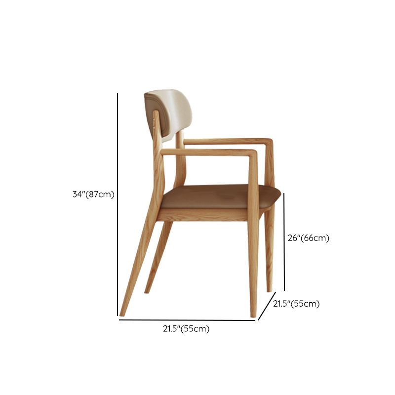 Round Dining Table Set 1/5/7/9 Pcs Ash Solid Wood Dining Table and Arm Chairs