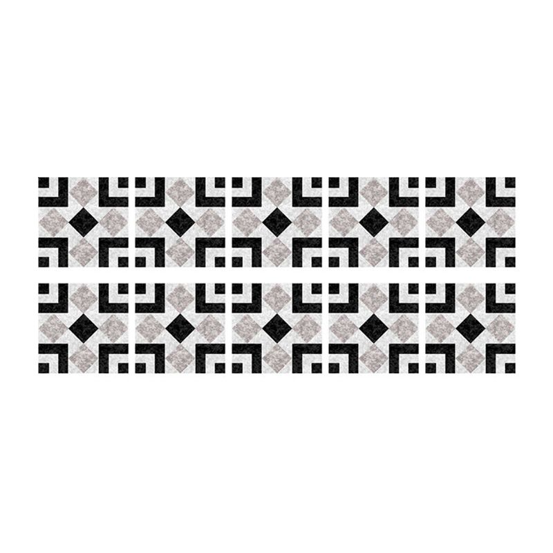 Grey-Black Modern Peel Wallpaper Panels 10 Pcs Symmetric Marble Wall Art for Home