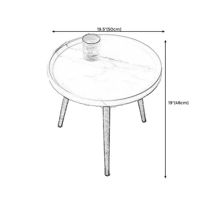 Stain-Resitant Oval/Round Wood Top End Table Iron 4 Legs Sofa Side Table