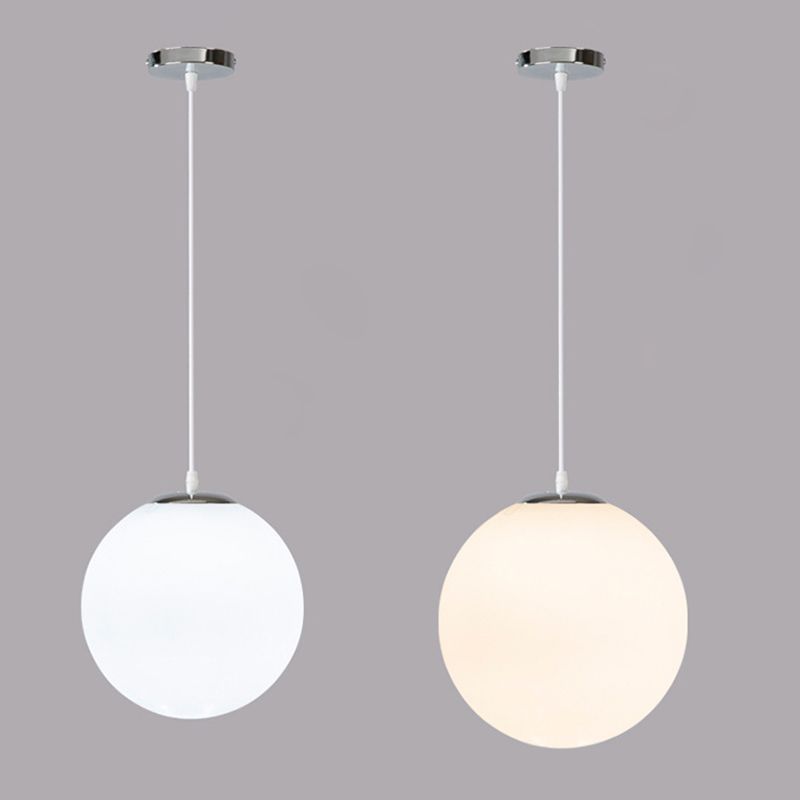 Ball Hanging Lights Industrial Style Glass 1 Light Pendant Light Kit in White