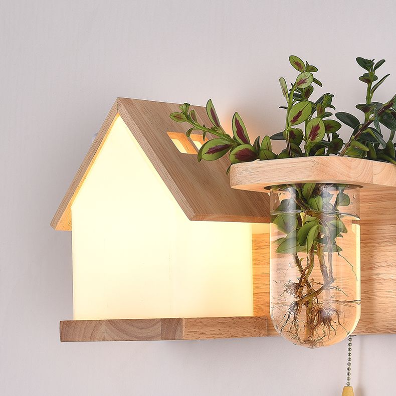 Holzwandleuchte ohne Pflanzen moderne Wandleuchte für das Wohnzimmer