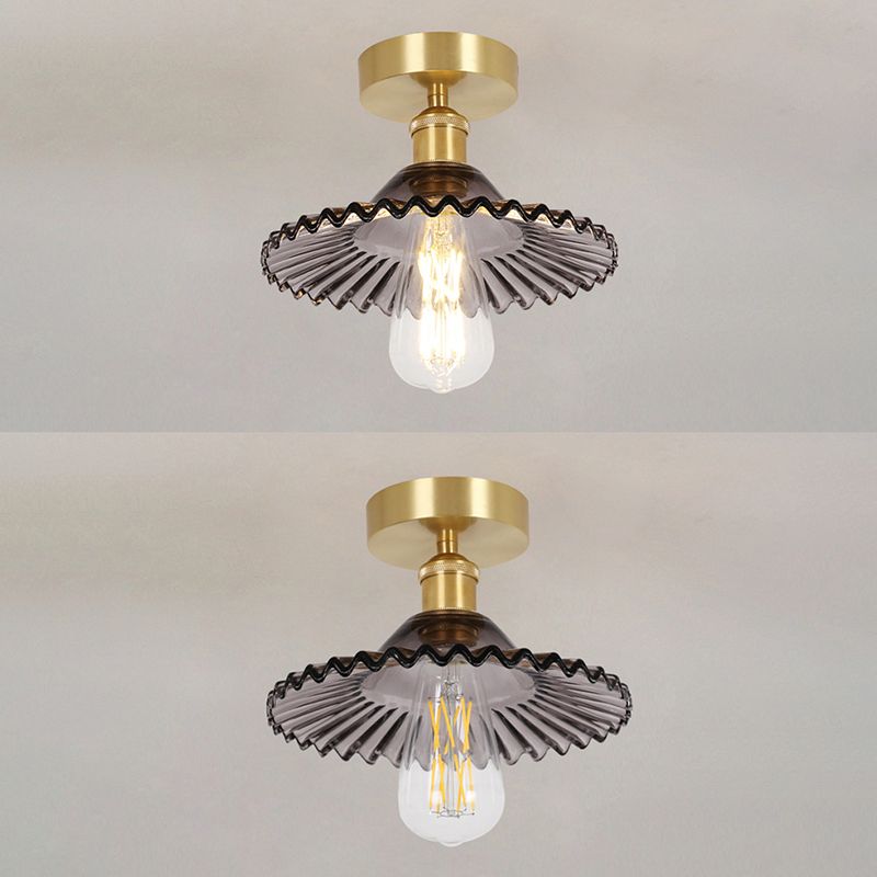 Éclairage semi-encastré évasé en verre, style simple, pour allée