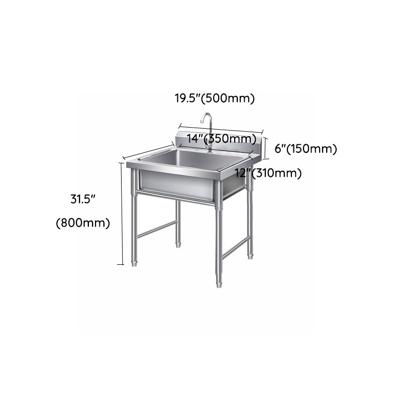 Modern Style Stainless Steel Sink with Strainer Drop-In Kitchen Sink