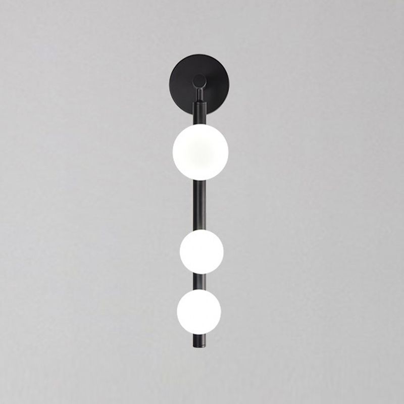 Ball Shape Vanity Lamp Modern Style Metal 3 Lights Bath Light in Black/Gold