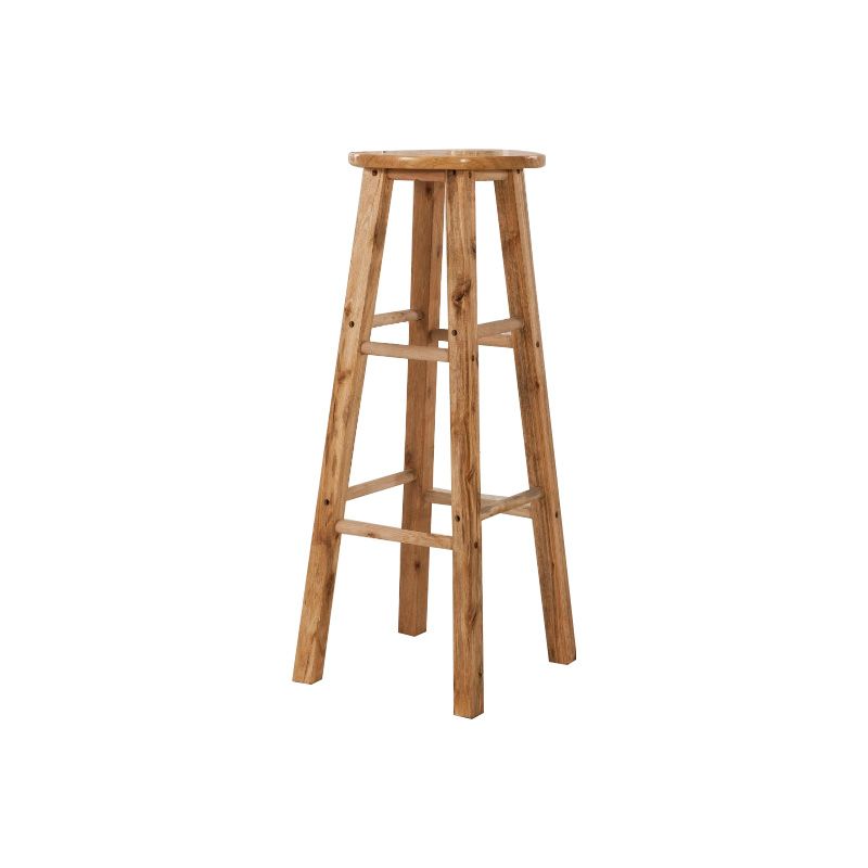 Backless Bar Stool Industrial Style Wooden Counter Height Stools