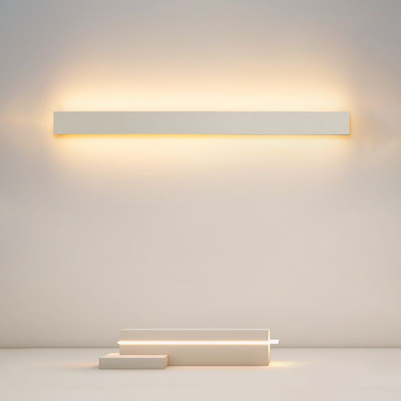 Modern Simple Simple Stile Linear Wall Sconce Metal 1 Sconces Light in White Finish