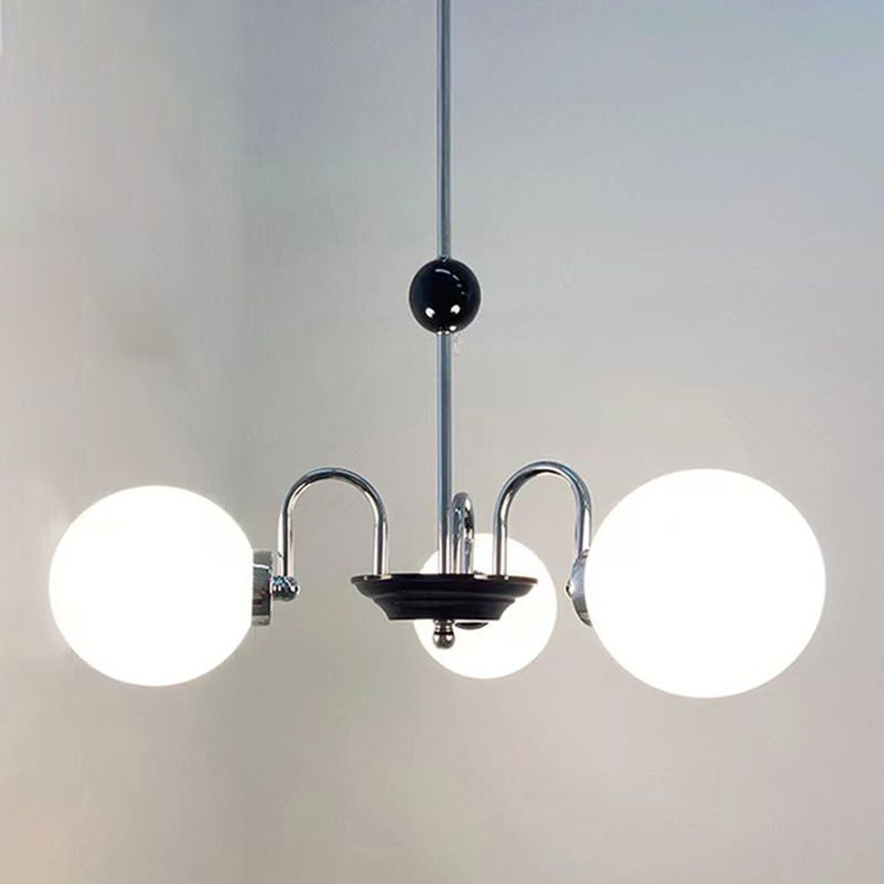 Spherical Shape Chandelier Light Modern Style Glass Multi Light Hanging Lamp for Kitchen