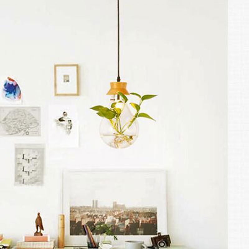 Illuminazione a sospensione a forma di lampadina trasparente rustica 3 teste fioriera da ristorante a sospensione multipla