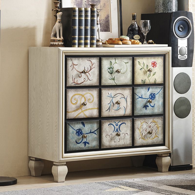 American Retro Storage Chest Solid Wood Storage Chest Dresser for Bedroom