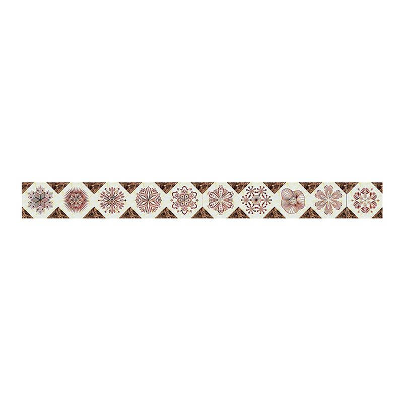 Boho Snowflake Adhesive Wallpaper Border Pink Washroom Wall Decor, 16.5' L x 8" W