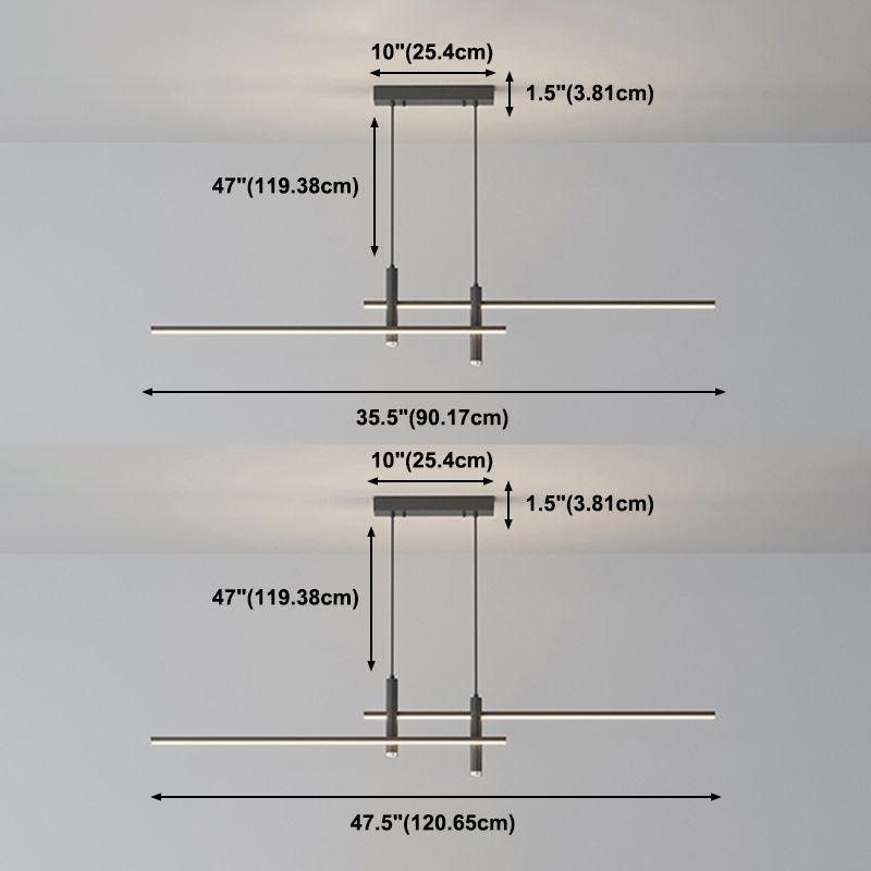47.5/35.5 Long Hanging Pendant Lights Simplicity Island Lamps for Living Room Dinning Room
