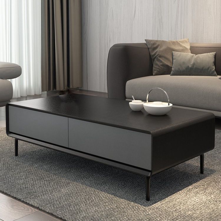 15"H Contemporary Coffee Table Single Coffee Cocktail Table with Storage