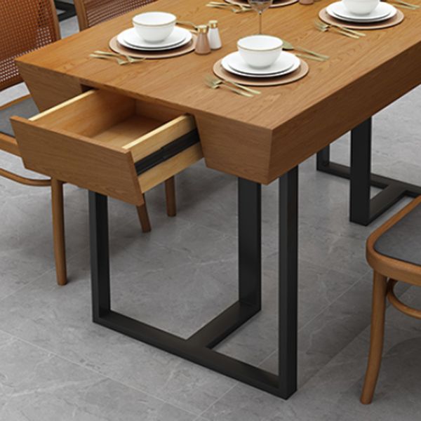 Industrial Style Dining Site Table Solid Wood Dining Room Furniture for Home