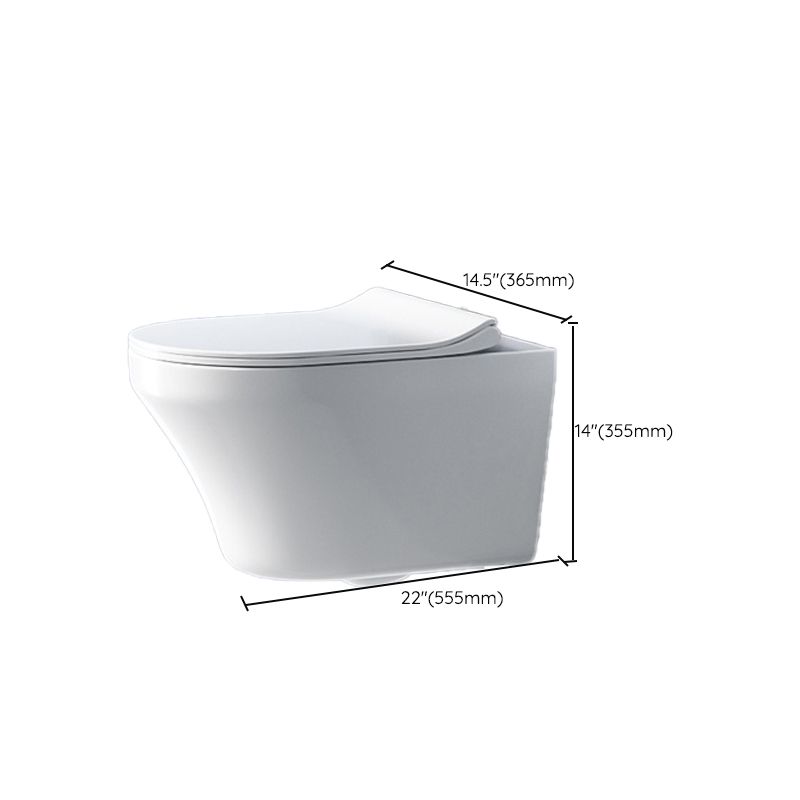 Modern Wall Mounted Flush Toilet White Urine Toilet with Seat for Bathroom
