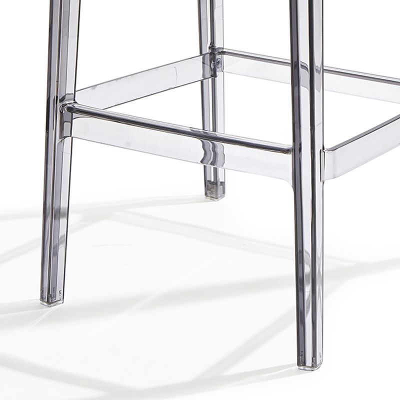 Contemporary Acrylic Low Back Armless Bar Stool with Footrest