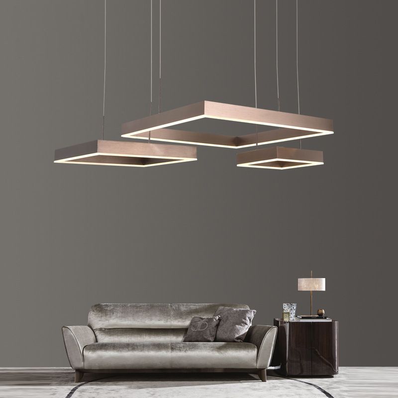 Luce a sospensione acrilica quadrata Light Light Modern Light LEDELIER Apparecchi di illuminazione il lampadario