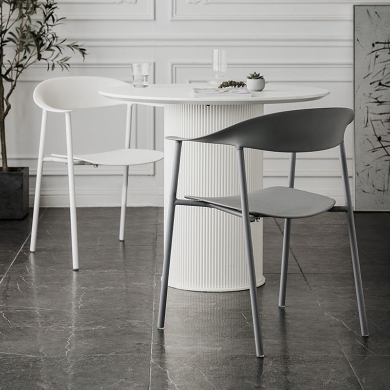 Contemporary Style Dining Chairs Arm Chairs with Metal Legs for Home