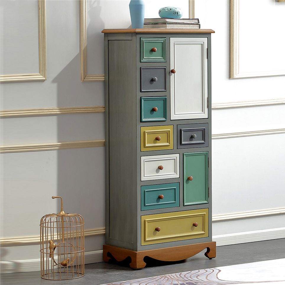 Industrial Accent Cabinet Handcrafted Cabinet in Antique Finish