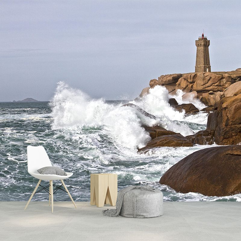 Photography Nautical Mural Wallpaper Lighthouse Scene Bathroom Wall Murals