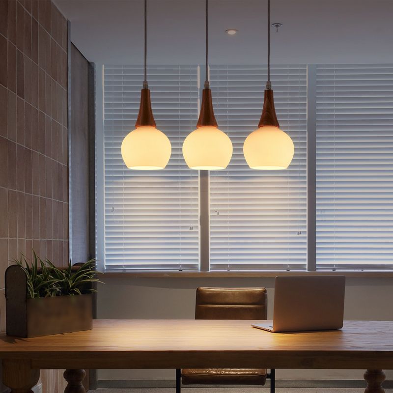 Contemporary Geometric Island Light Wood 3 Light Island Lighting Ideas in Brown