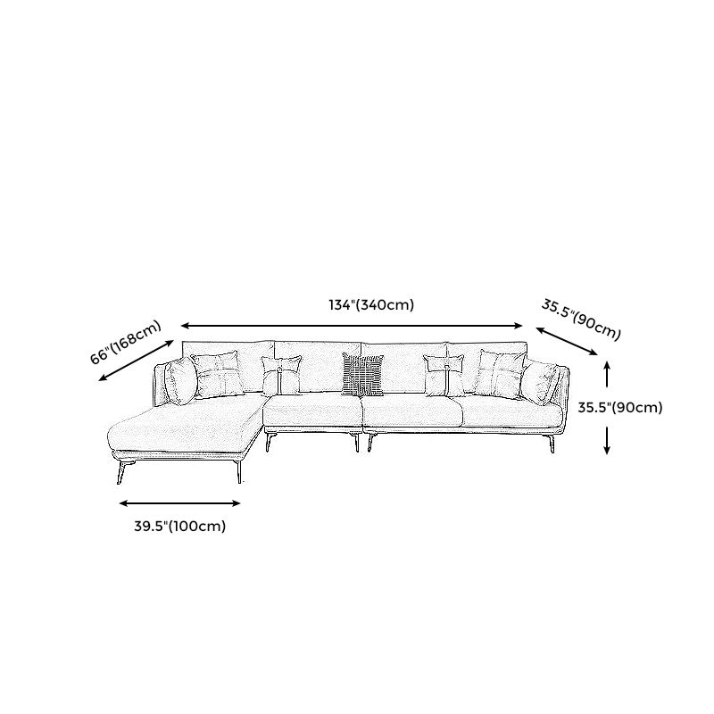Contemporary Faux Leather Pillow Top Arm Sofa/Sectional Pillowed Back Cushions