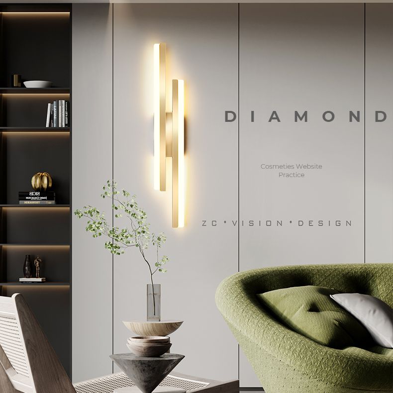 1-LightMulti Linears Shade Wall Sconce Modern Simple Style Wall Lighting in Black