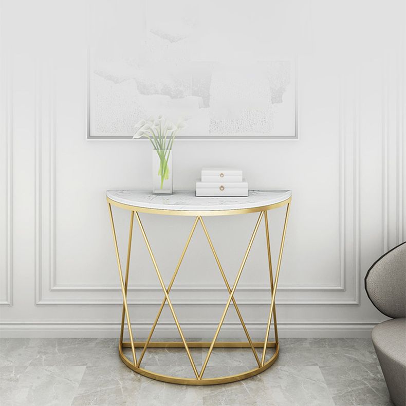 Glam Marble Console Table Stain Resistant Console Sofa Table for Hall