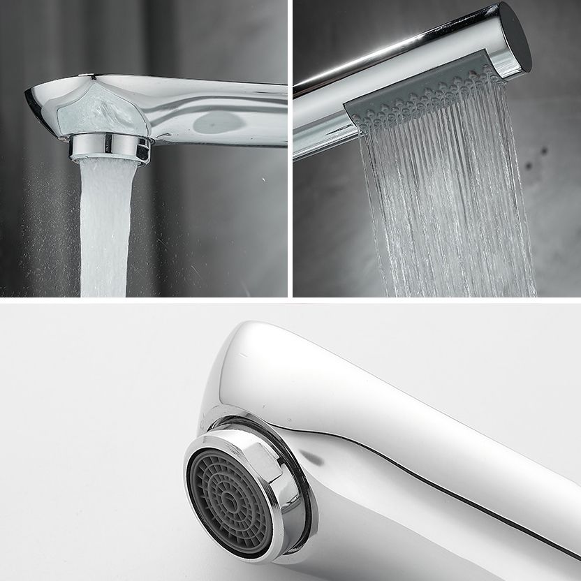 Modern Deck Mounted Freestanding Tub Filler Metal Freestanding Faucet with Handles