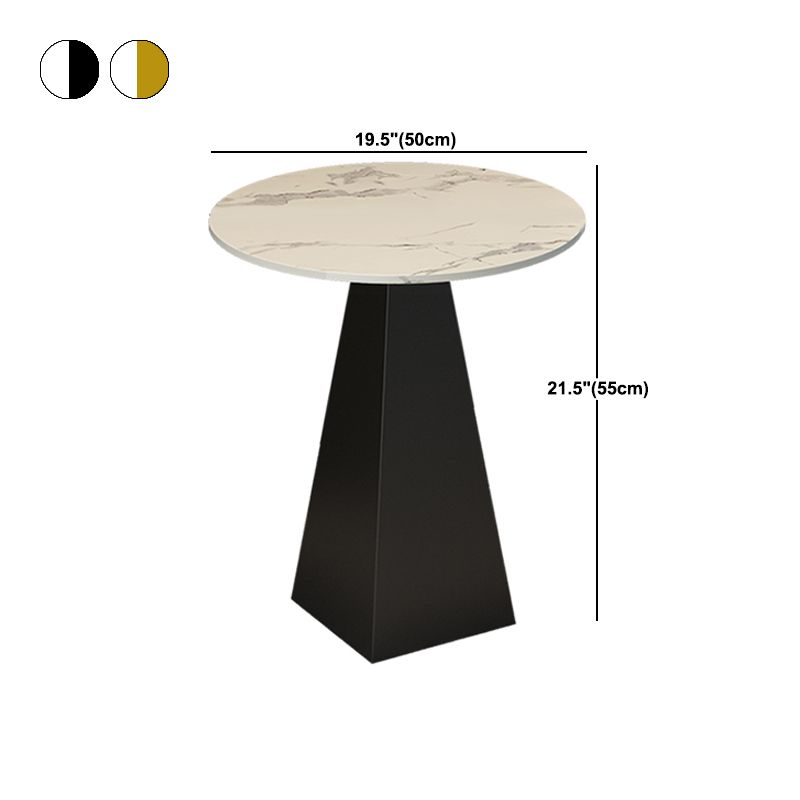 19.6"/23.6" Wide Modern Slate Round Side Table Pedestal End Table