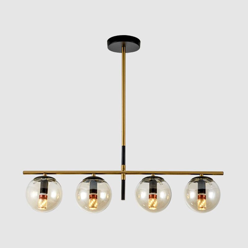 Lustre blanc / fumée en forme de globe Gris / Verre transparente